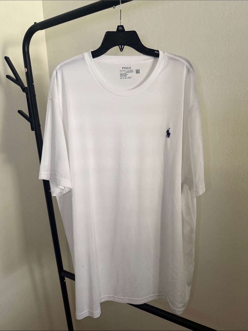 Polo by Ralph Lauren White Crew Tee with Navy Pony - Performance